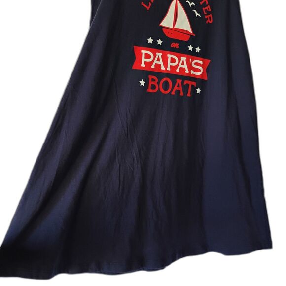 Papa's Boat Tank Dress Life Is Better On Navy Nautical Boating Lake Ocean Kids M - Picture 4 of 10